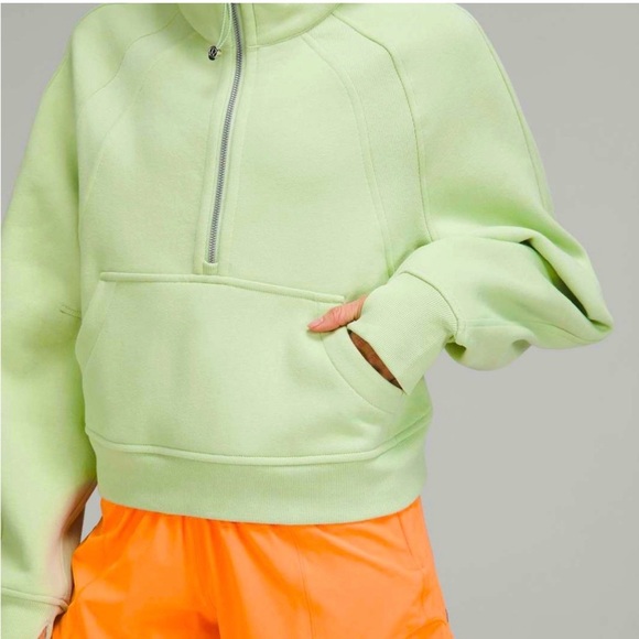 Lululemon Creamy Mint Oversized 1/2 Zip Scuba Hoodie XS/S - Picture 3 of 7